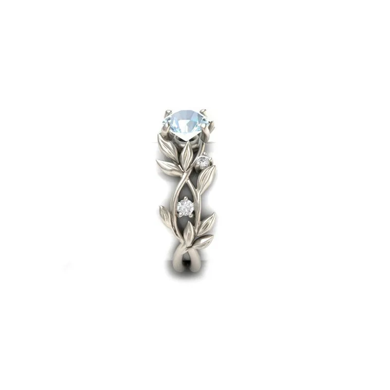New Arrival Fashion Women's Silver Floral Transparent Flower Vine Leaf Rings Wedding Rings for women midi rings Ring Set J13#N (1)