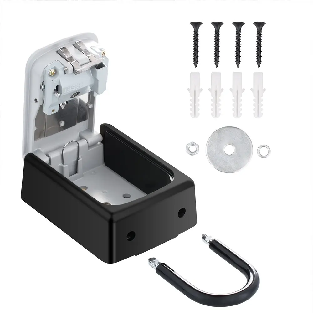 Key Lock Box  4-Digit Combination Lock Box House Keys Outdoor and Indoor   Weatherproof Security Key Holder, Holds up to 5 Keys