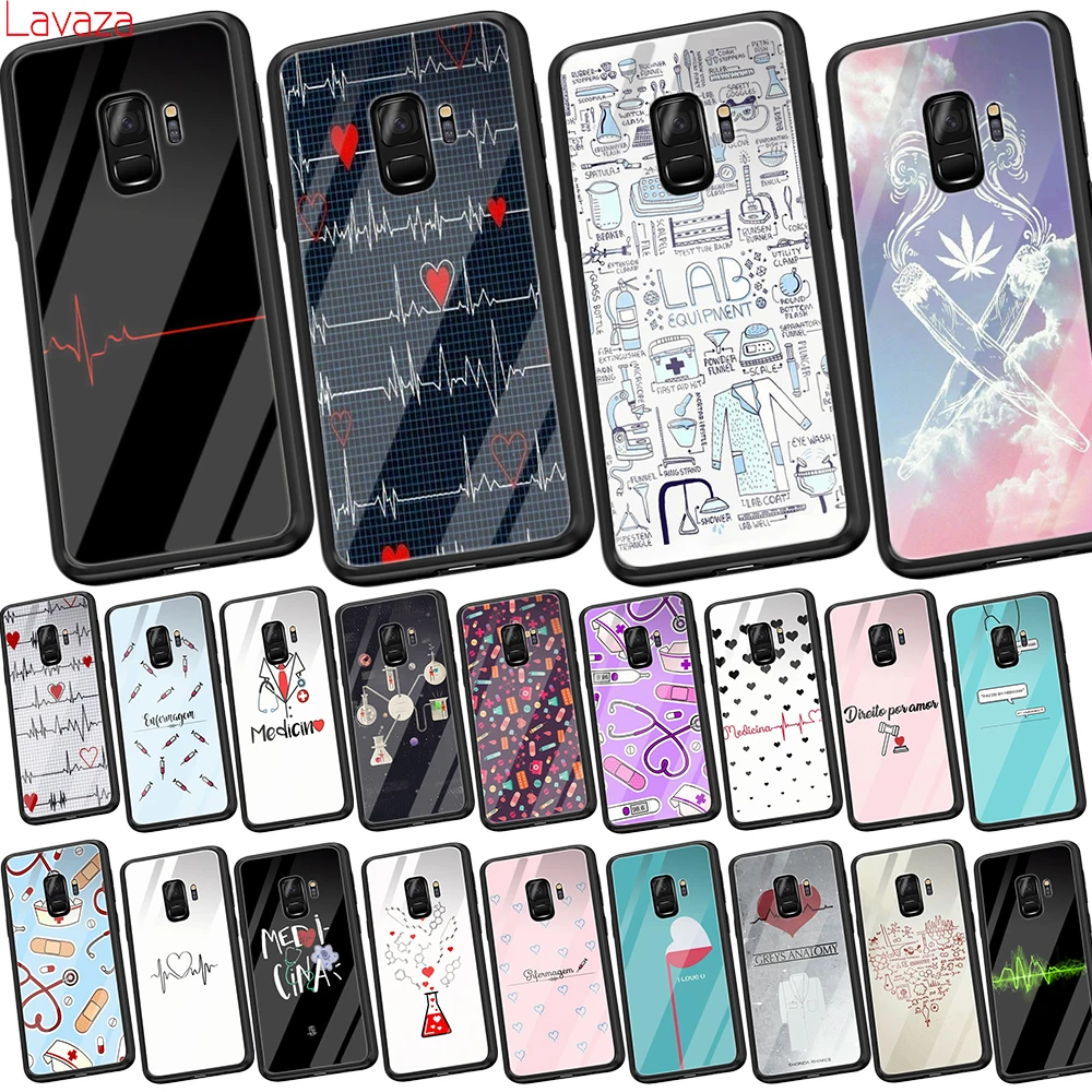 

Lavaza Nurse Medical Medicine Tempered Glass Soft Case for Samsung Galaxy S8 S9 S10 Plus Note 8 9 A30 A50 A70 Cover