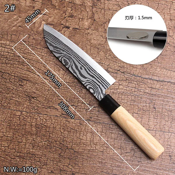 1 шт. японский нож для резки bonito сырой нарезной нож обвалочный нож кухонный набор посуды - Цвет: style2-A