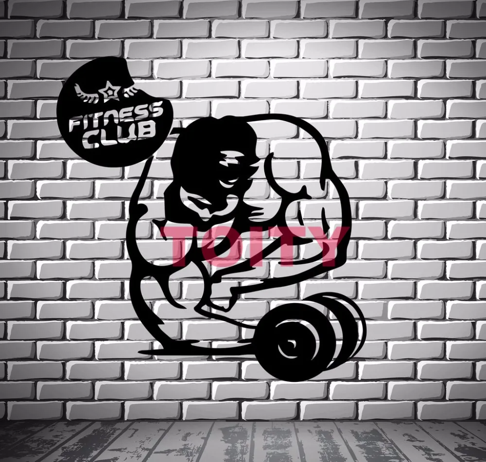 Wall Decal Muscle Man Bodybuilding Wall Decor Sticker GYM Fitness Club