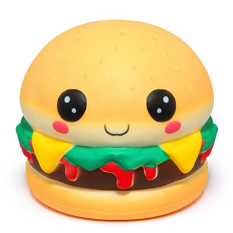 New  Jumbo Kawaii Burger Squishy Slow Rising Creative Cream Scent Soft Decompression Squeeze Toy Stress 