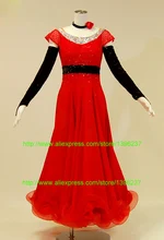 Ballroom Dance Dress Unique Style Smooth Waltz Tango Dancing Wear Red Stage Standard Ballroom Performance Dresses
