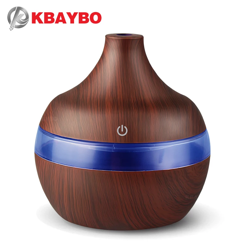 KBAYBO USB 300ml Aroma Humidifier Aromatherapy Wood Grain 7 Color LED Lights Electric Aromatherapy Essential Oil