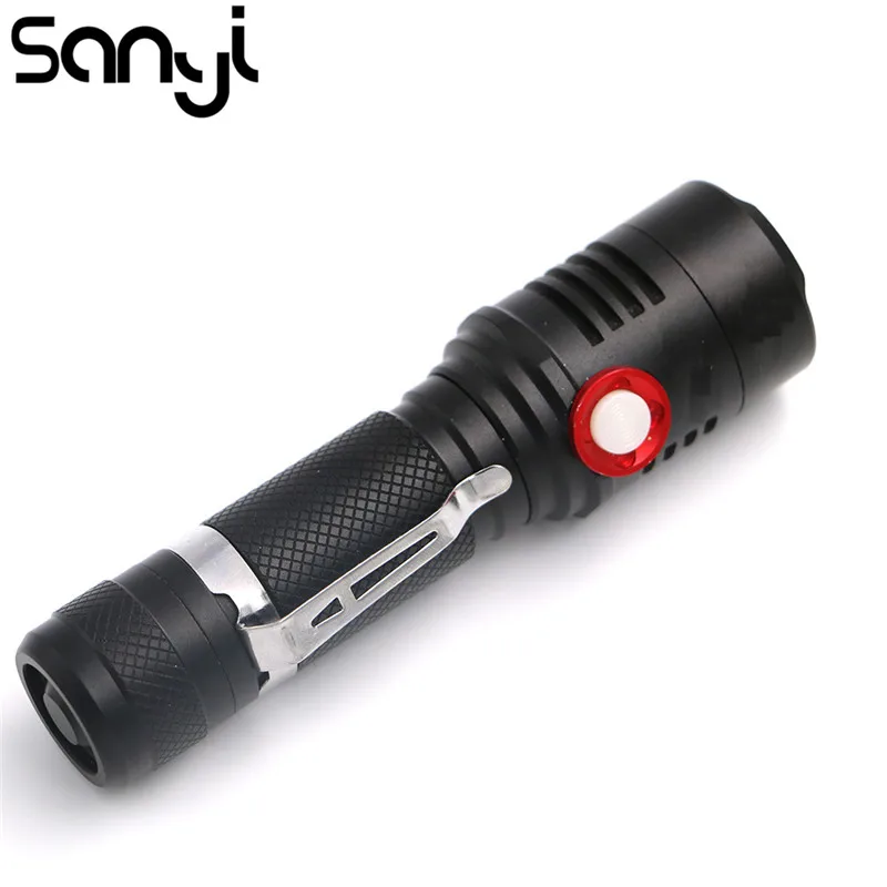 

New USB Charging design Flashlight Aluminum L2 LED Flash Light waterproof Torch for Outdoor Camping, Climbing, Cycling, etc