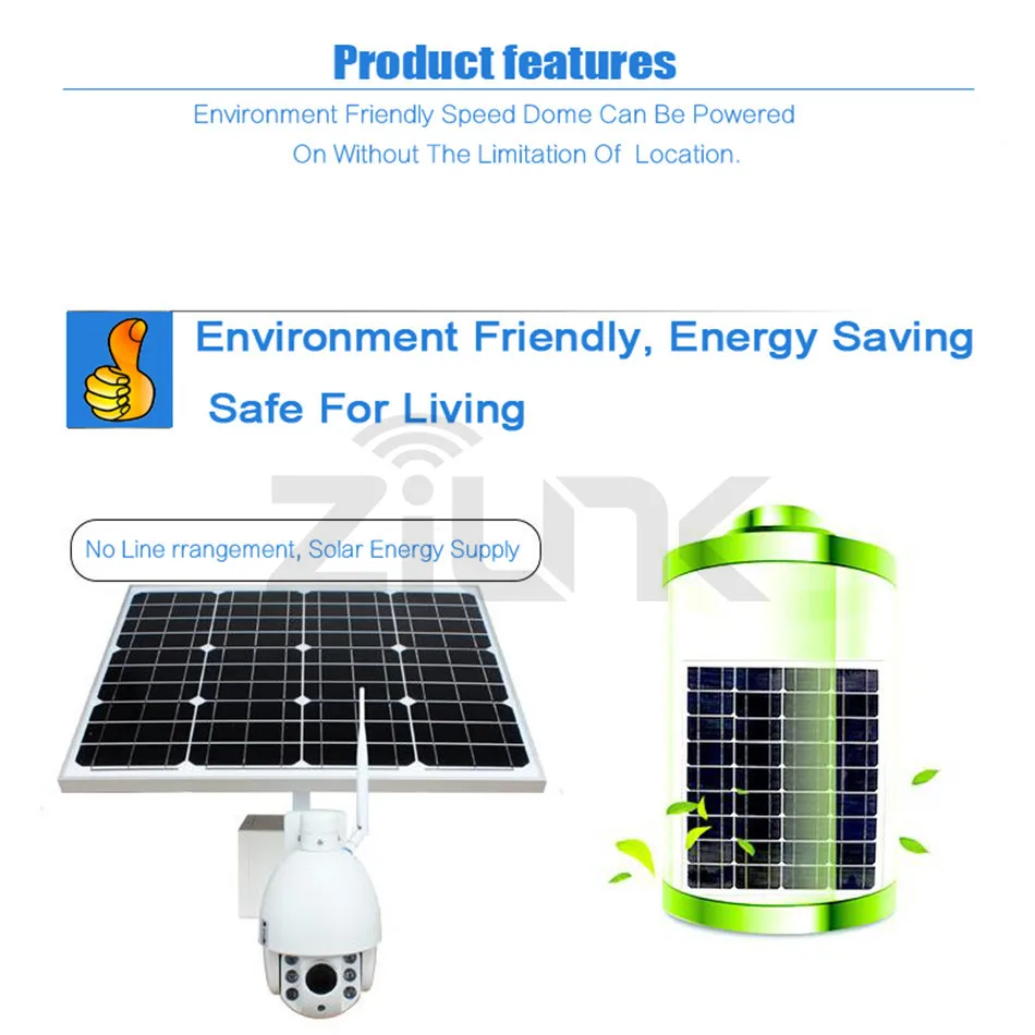 ZILNK Solar 3G 4G PTZ Camera Wireless Wifi HD 1080P 960P Outdoor Security CCTV IP Camera 5x Zoom Surveillance Camera