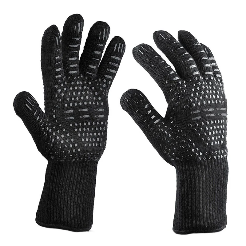 BBQ Gloves Heat Resistant Barbecue Grill Gloves Kitchen Silicone Insulated Baking Cooking Grilling Oven Mitts BBQ Accessories (10)