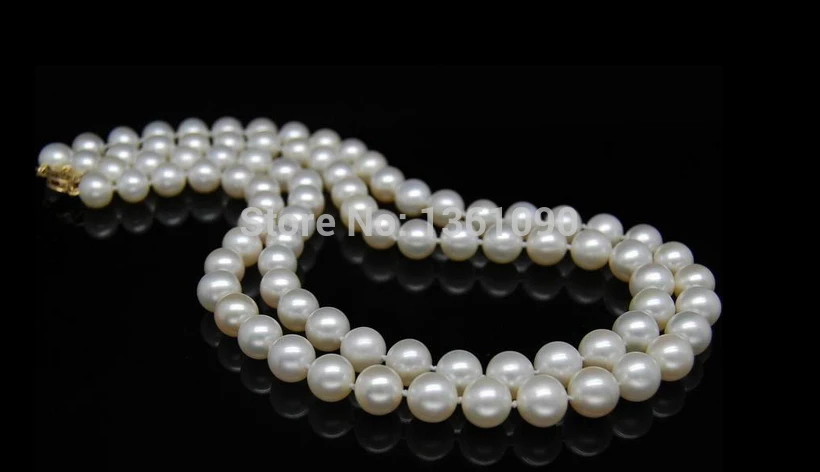

xd 00479 Noblest Double Strand 11-12mm AAA white pearl necklaces 17" 18