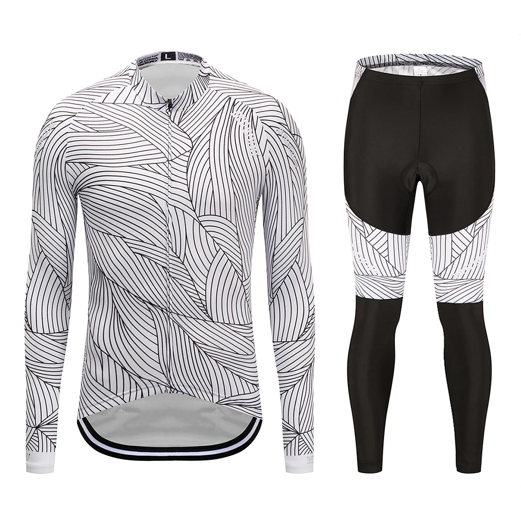 

Autumn outdoor sports bike riding long sleeve trousers white pattern set outdoor sports clothing bike group car shirt