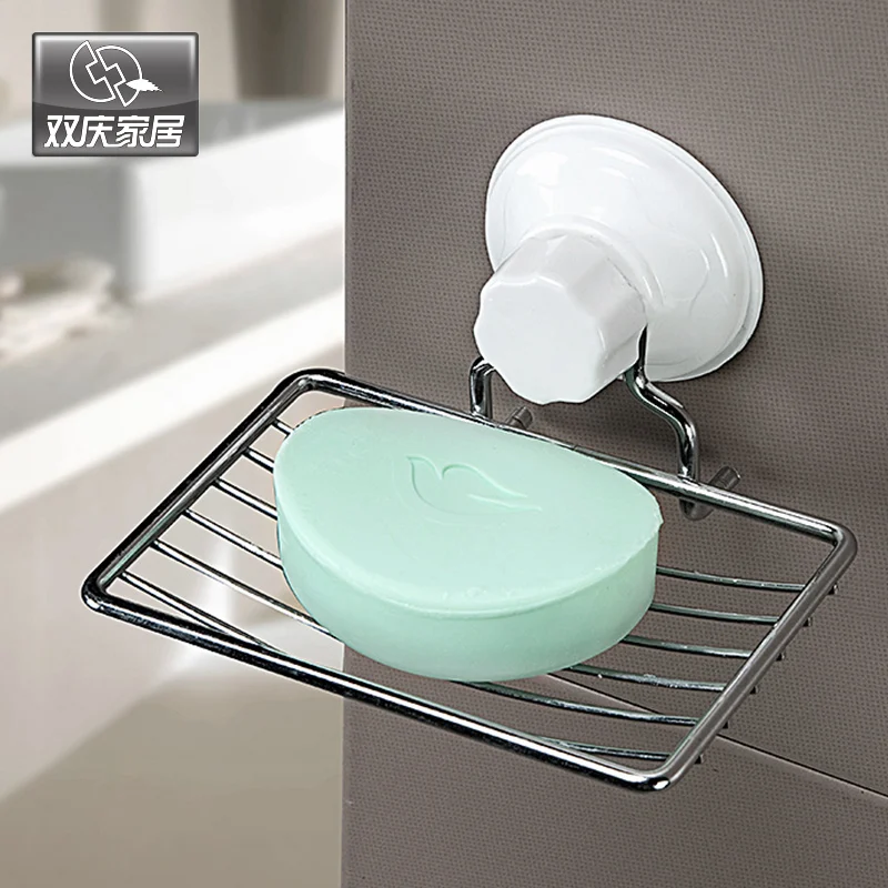 Free Shipping Suction Cup Metal Soap Holder For Shower Room Soap Dish