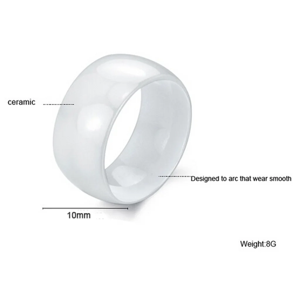 Unisex Jewelry Ring Standard USA Size 6-11 Luxury White Broad Ceramic Accessories For Party Design ceramic ring,finger ring