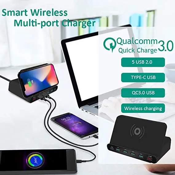 العالمي 60 W تشى اللاسلكية شاحن آيفون ipad سامسونج الروبوت هاتف لوحي 7 في 1 سريعة 3.0 سريع تهمة حامل العالمي 60 W تشى اللاسلكية شاحن آيفون ipad سامسونج الروبوت هاتف لوحي 7 في 1 سريعة 3.0 سريع تهمة حامل