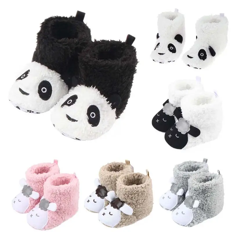 

Winter Warm Infant Baby Shoes Moccasins Booties Cute Cartoon Animal Baby Girls Shoes Fleece Warm Boots Footwear First Walkers