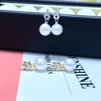 

925 Sterling Silver Earrings Findings Nice Quality Earrings Settings Mountings Parts Mounts for Pearls Agate Coral Beads
