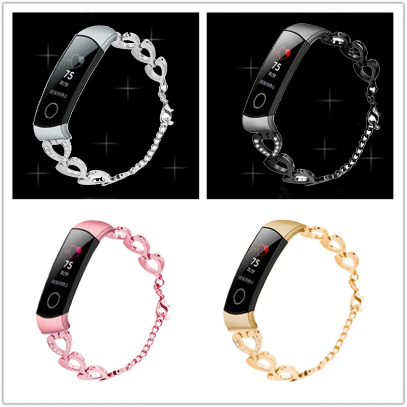 Honor Band 4 браслет металлический ремешок для Huawei honor band в форме сердца подарок