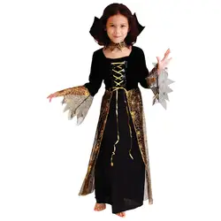 Костюм на Хэллоуин для девочек паук платья королевы для сцены костюм вечерние платье длинные платья и колье