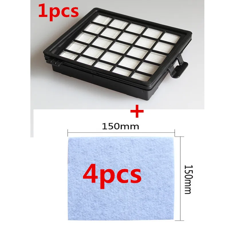 

1Pcs vacuum cleaner filter + 4Pcs motor protection filter for Philips FC8140 FC8142 FC8144 FC8146 FC8147 FC8148