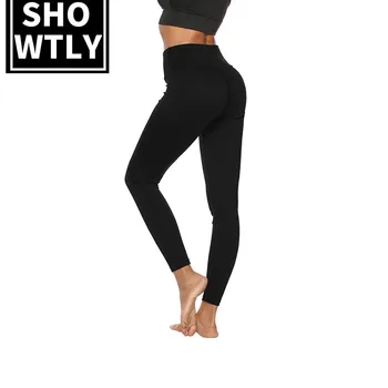 

Showtly New hot style lady solid color hip lift high waist sports casual leggings