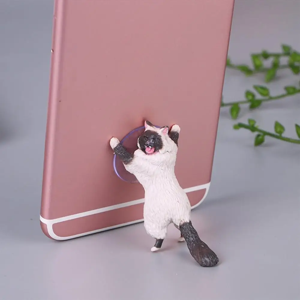 Универсальный держатель для планшета с милым котом, подставка, держатель для сотового телефона, кронштейн на присоске, настольный навигационный кронштейн, приборная панель - Цвет: White black