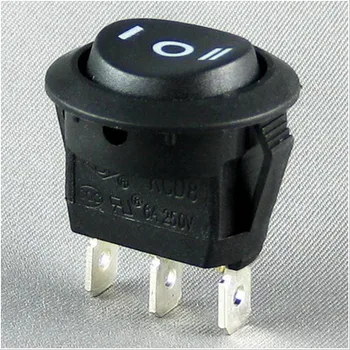 

round rocker switch KCD8 13 6A 3 feet 3 files black 220V