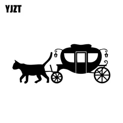 YJZT 14 см * 5,7 см Cat повозку смешные виниловая наклейка Speshuls автомобиля Стикеры Декор черный, серебристый цвет C10-02448
