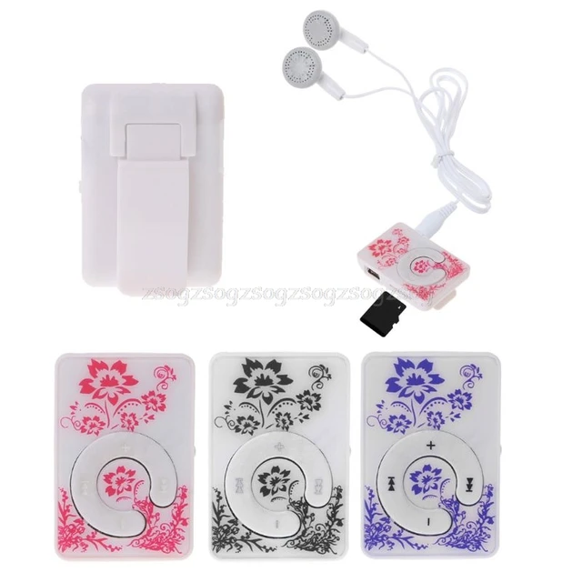 Special Offers Chinese style Floral Pattern Mini Clip Music MP3 Player With Earphone USB Cable O16 dropship