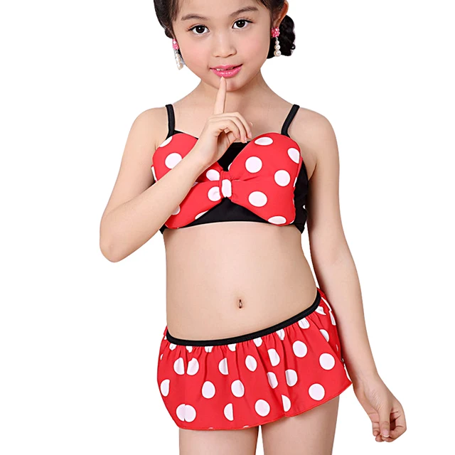 Special Offers Cute Dot Swimsuit for Girls Children's Swimsuit Two Pieces Bikini Children Swimwear Baby Kids Bathing Suit Dress Swimming Trunk