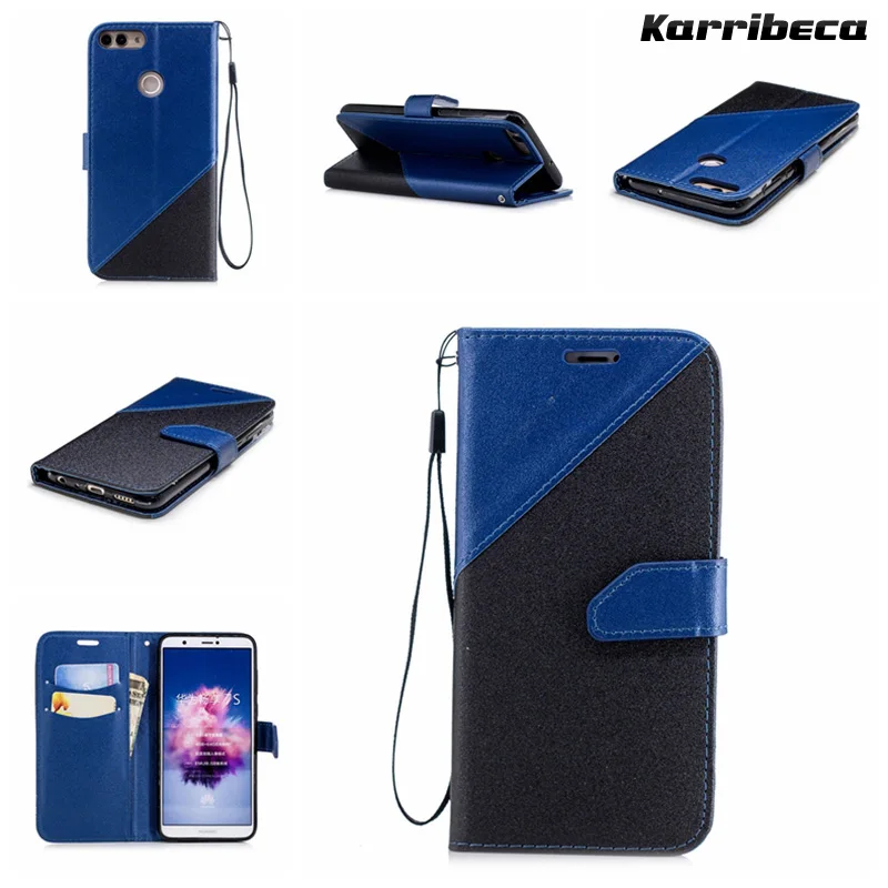 

Dual color flip PU wallet leather case for huawei p smart cases carcasa silicone cover hoesje coque etui kryt tok funda husa