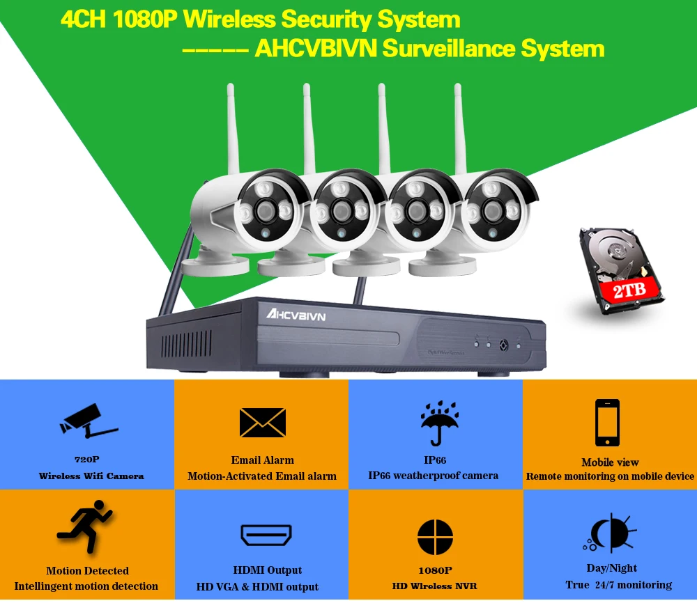 4CH 720P HD открытый 720*1920 ИК Ночное Видение товары теле и видеонаблюдения безопасности шт. 4 шт. IP камера Wi Fi CCTV системы Беспроводной NVR комплект