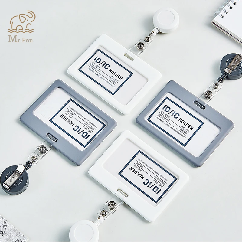 

4pcs Retractable Pull Badge Reel Nurse Doctor Exhibition Pull Key ID Card Name Card Badge Holder School Office Supplies