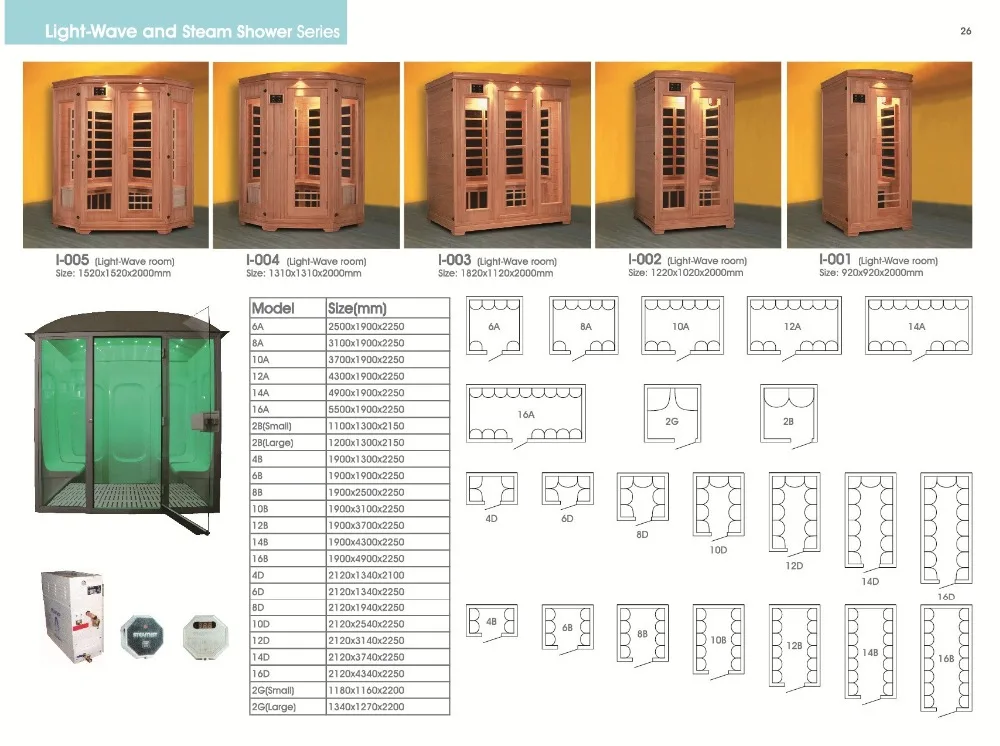 new Fashion Beautiful indoor dry sauna room African white wood Sauna House with LED Ceiling(M-6038