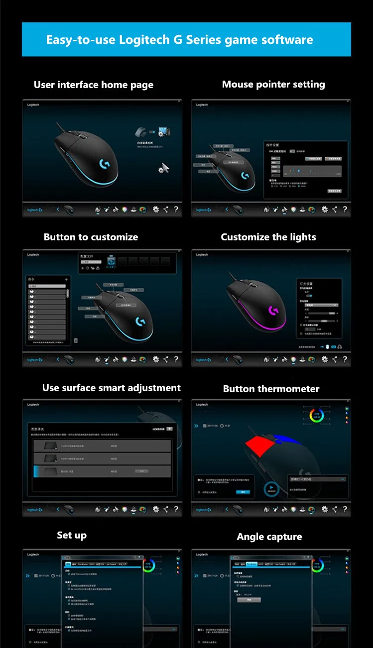 Проводная игровая мышь logitech G Pro RGB с красочной подсветкой для макросъемки