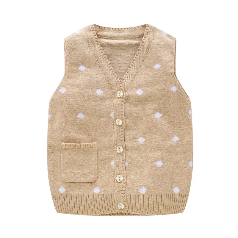 Casual Toddler Baby Sweater Vest Dots Cute Cardigan For Girls