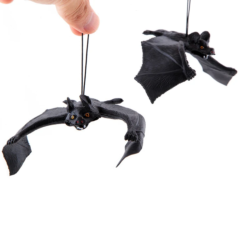 10 pcs Halloween Decoration Festival Supplies Plastic Black bat Funning