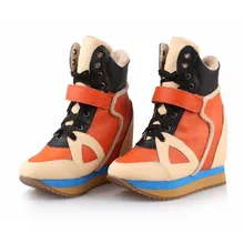 Лидер продаж; женские сапоги для верховой езды на высоком каблуке; визуально увеличивающие рост ботильоны на танкетке; обувь из натуральной кожи; botas femininas