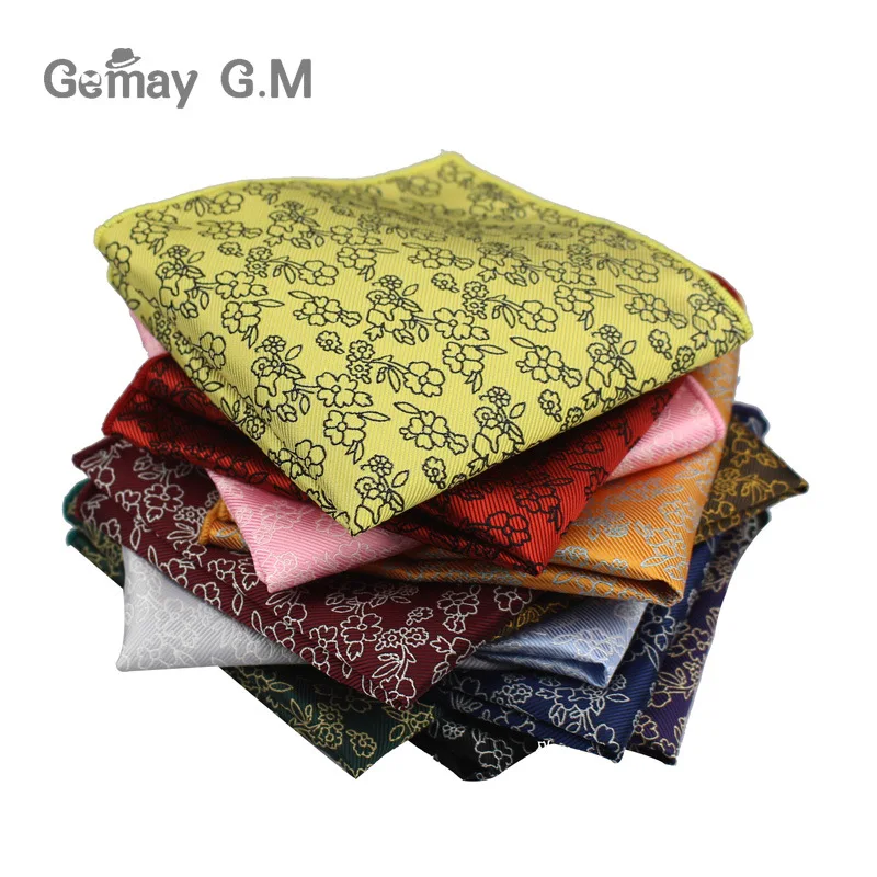 Polyester Woven Handkerchief Mens Business Suit Floral Pocket Square Hankies Classic Design Plaid Pocket Towel Hanky