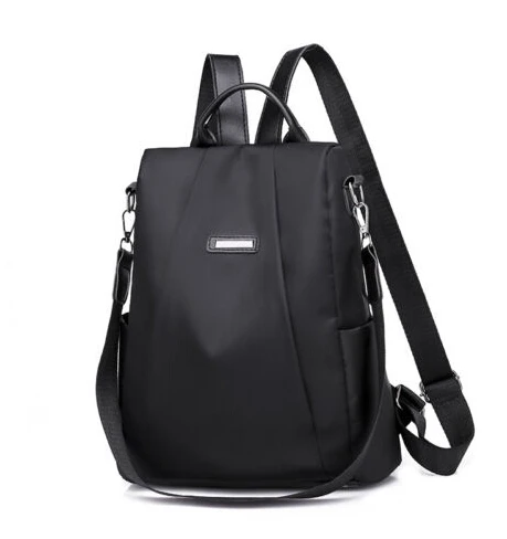 Женский рюкзак из искусственной кожи, сумки через плечо, складной рюкзак-кошелек, школьный рюкзак, чехол, органайзер для путешествий, клатч - Цвет: Черный