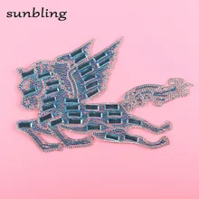 DIY патчи DMC класса хорошее качество горный хрусталь на заказ лошадь дизайн прозрачный цвет железные, с кристаллами-на исправление моды патч