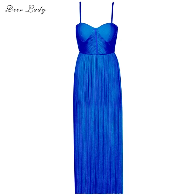 Royal Blue Fringe Dress