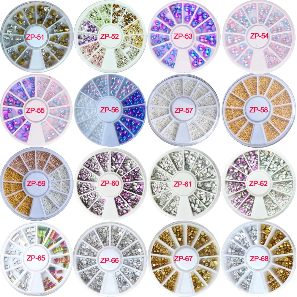 

31 Designs Nail Stud 6cm False Nails Studs Accessories 1Box Nail Studs And Rhinestones Decoration For Tips Nails Jewelry Art#ZP0