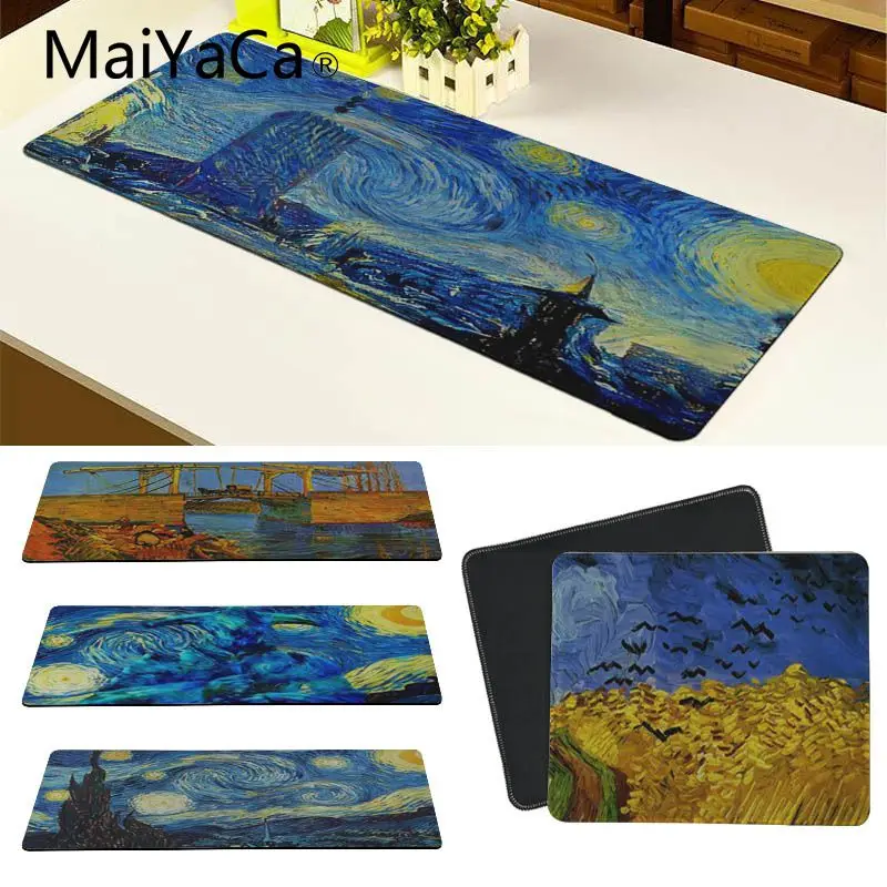 

MaiYaCa Vintage Cool Van Gogh DIY Design Pattern Game mousepad Large Gaming Mouse Pad Lockedge Mouse Mat Keyboard Pad