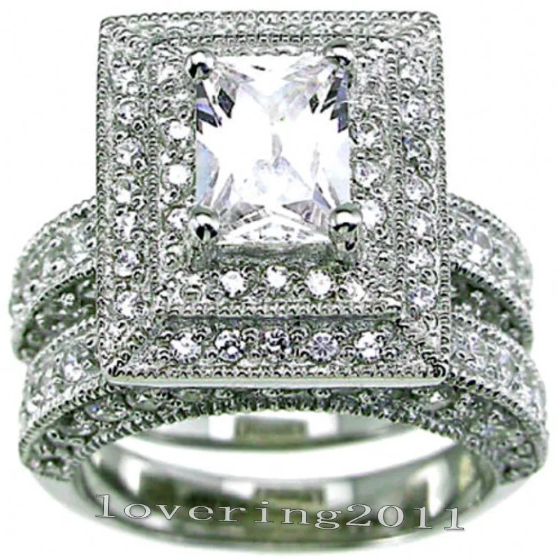 Choucong Vintage 2 In 1 Engagement Band 139pcs Stone 5a Zircon Choucong Vintage 2 In 1 Engagement Band 139pcs Stone 5a Zircon 14kt White Gold Filled Wedding Ring Set Sz 5 11 Rings From Jewelry