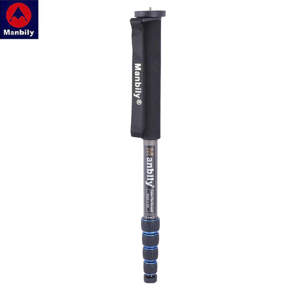 Manbily C-222 Professional Carbon Fiber Monopod Portable Travel Photography Bracket Tripod Base Ball Head for Digital DSLR