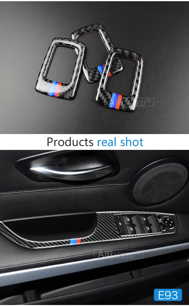 BMW 3 Series E90 E93 Accessories LHD Car Interior Carbon Fiber Door Window Switch Panel Cover Trim Car Styling (6)