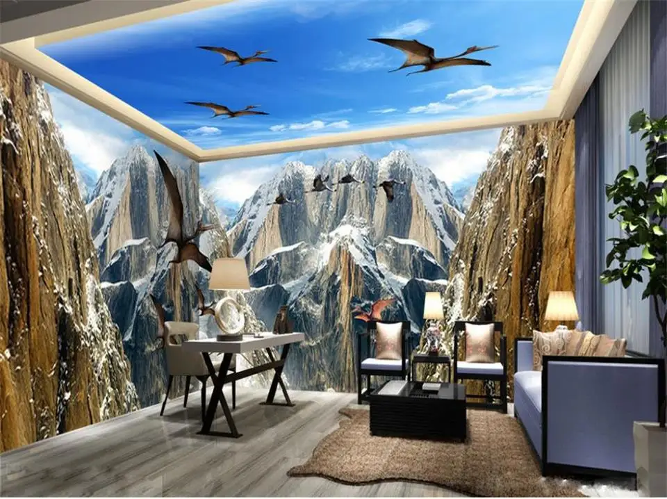 

custom photo 3d large wall wallpaper mural HD ice age stegosaurus 3d photo whole space background wall non-woven photo wallpaper