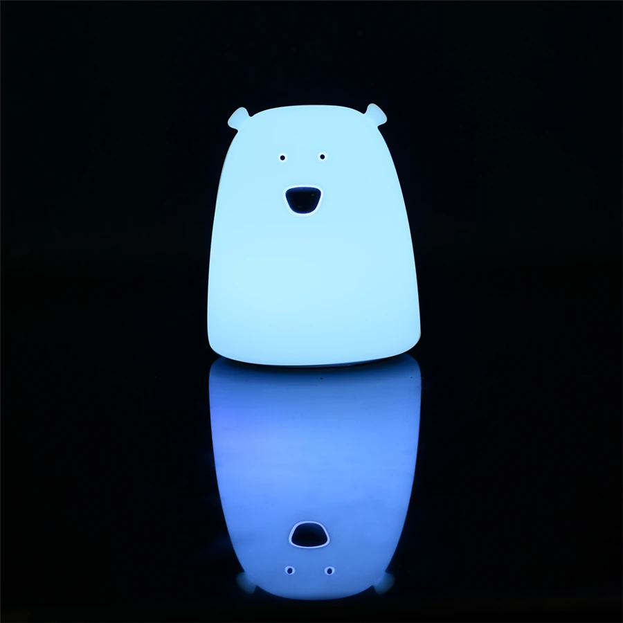 Silicone Bear With LED Light (White) 3