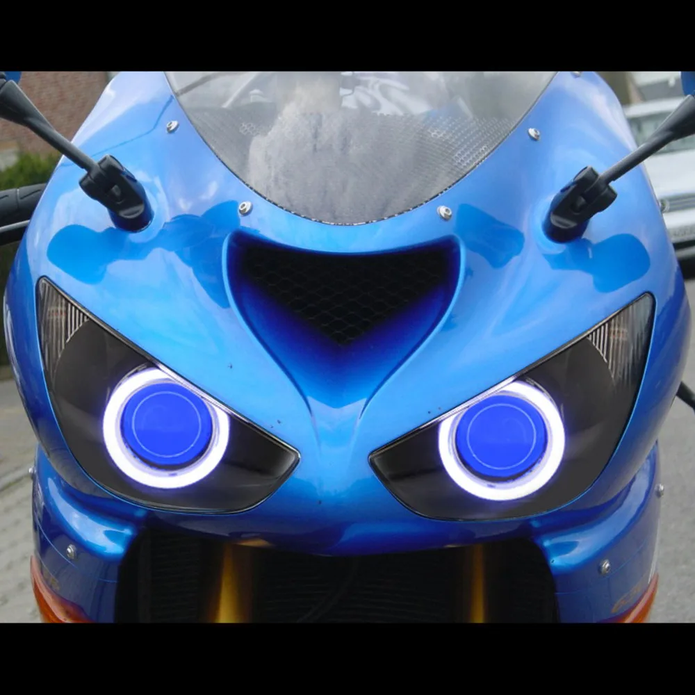 Kawasaki ZX6R 2003 2004 2005 2006 CCFL Demon Angel Augen Halo Licht Ringe Set 