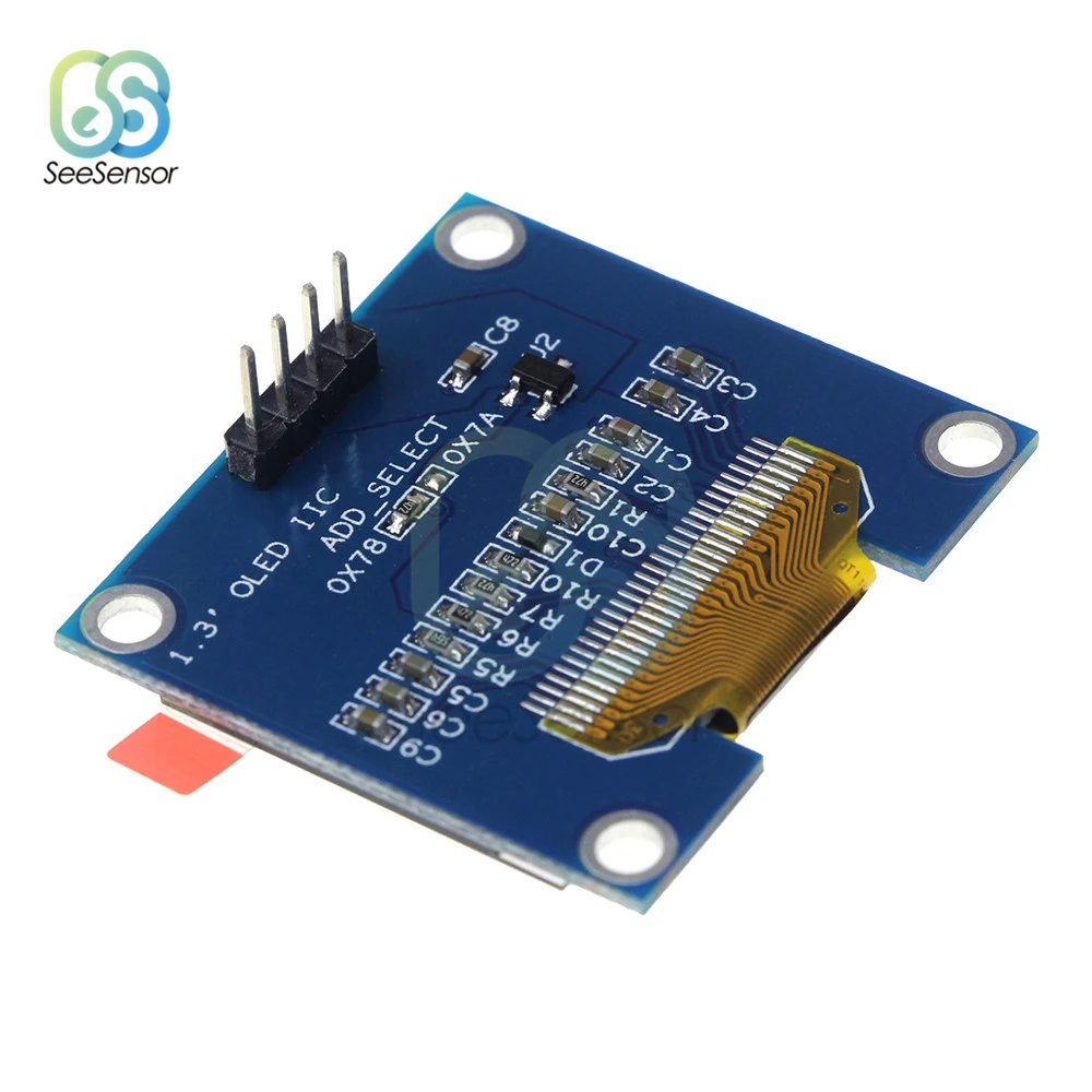 4Pin 1," 1,3 дюймов белый OLED 128X64 OLED модуль экрана дисплея для arduino 1,3" IIC I2C общаться