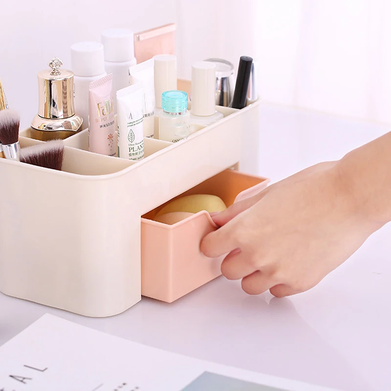 ONNPNNQ Plastic Cosmetic Storage Box Multifunction Desktop Drawer Makeup Organizers Basket Safe Small Home Storage Containers2