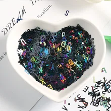 DIY 10g ultra ince 4mm mektup şekli pul tırnak Glitter Paillettes lazer çevre dostu PET pullu çivi sanat manikür malzeme